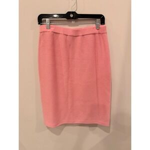 St John Collection Pink Metallic Knit Skirt Vintage Y2K Size 10